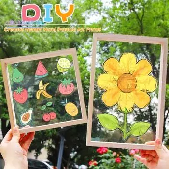 Рамка для фотографий без заусенцев, ручная работа - прозрачные декоративные закругленные края своими руками, рамка для рисования детей в детском саду, принадлежности для студии 20x20cm