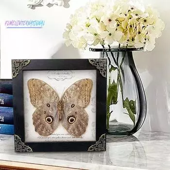 Рамка для фотографий с бабочками, винтажная прозрачная - декоративная, пылезащитная, небьющаяся, деревянная фоторамка для демонстрации образцов, домашний декор Butterfly