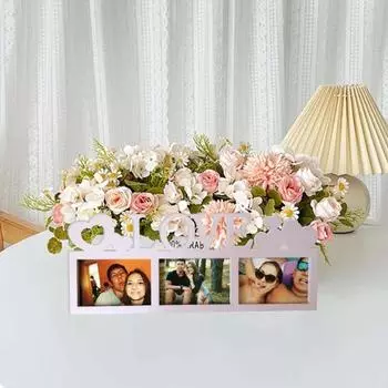 Рамка для фотографий с изображением сердца и букв в виде сердца, деревянная настольная подставка для фотографий для домашнего декора, подарков на День святого Валентина, Рождество, для пар белый