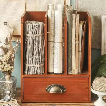 Рамка для хранения настольных принадлежностей для документов, канцелярских принадлежностей, книг, рамок, ящиков для дома, деревянных украшений для дома