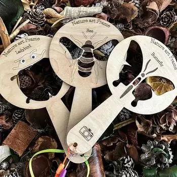 Рамка для искусства природы, деревянная полая рамка с изображением божьей коровки, пчелы, бабочки, реквизит для фотографий, образовательный художественный инструмент, подарок для детей, любителей природы Ladybug