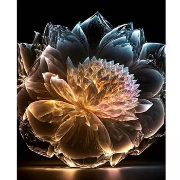 Рамка для картин по номерам для взрослых, наборы, абстрактные цветы лотоса, ручная работа, подарок «сделай сам», для настенного художественного декора, 40x50 40x50cm NO Frame