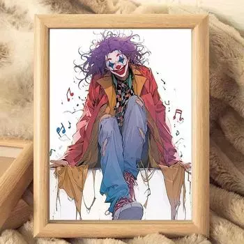 Рамка для картины с изображением клоуна, практичный подарок, художественная декоративная подставка, рамка для книжной полки 7 inch