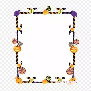 Рамка для конфет на Хэллоуин, конфеты, конфеты, тыква, утюг с термопереносной печатью, виниловые нашивки, наклейки для одежды, аппликации «сделай сам», моющиеся нашивки