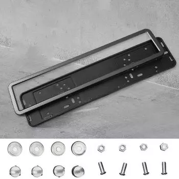 Рамка для крепления европейского номерного знака из нержавеющей стали, кронштейн для номерного знака, автомобильные аксессуары, держатель номерного знака для автомобиля внедорожника чёрный