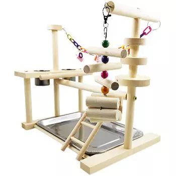 Рамка для лазанья с попугаем, подставка с цепочкой, качели, полка для птиц, интерактивная игровая площадка для птиц, домашнее животное 39.5*25.5*34cm