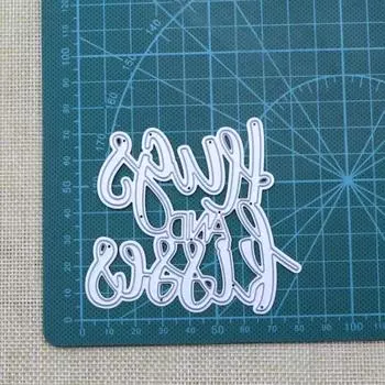 Рамка для объятий и поцелуев со словами, металлические штампы для штамповки, тиснения, штампы для скрапбукинга, сделай сам, фотоальбом, изготовление карт