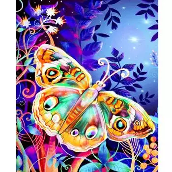 Рамка для рисования бабочек по номерам для взрослых, наборы с животными, краска по номерам, стартовый набор для рисования для домашнего искусства, 40x50 см 40x50cm NO Frame