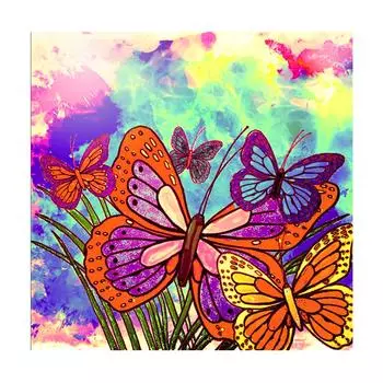 Рамка для рисования бабочек по номерам для взрослых, наборы, абстрактная картина, ручная роспись, стартовый набор для домашнего декора 40x40 см 40x40cm NO Frame