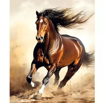 Рамка для рисования лошадей по номерам, наборы животных, поделки своими руками, картина с цифрами, акриловая краска на холсте для домашнего декора, 40x50 см 40x50cm NO Frame