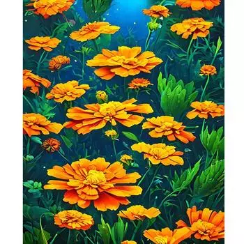 Рамка для рисования по номерам, акриловая ручная работа, желтые цветы, домашний декор, поделки для взрослых, подарок «сделай сам», картина 40x50 см 40x50cm NO Frame