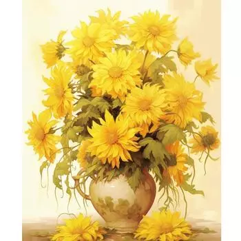 Рамка для рисования по номерам, цветы хризантемы, картины по номерам, поделки своими руками для украшения дома, подарок 40x50 см 40x50cm NO Frame