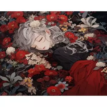 Рамка для рисования по номерам для рукоделия, цветов, женская картина, раскраска, домашний декор, акриловые краски для взрослых, набор красок 40x50cm NO Frame
