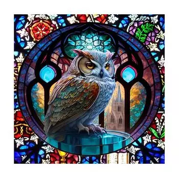 Рамка для рисования по номерам для стартового набора, картина с животными по номерам, сова, поделки своими руками для дома, настенная художественная картина 40x40 40x40cm NO Frame