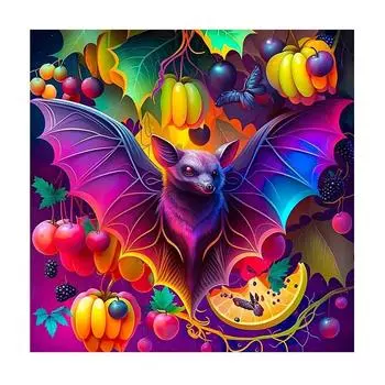 Рамка для рисования по номерам для взрослых, наборы для начинающих, летучая мышь, животное, акриловая краска, настенная художественная картина с номерами для домашнего декора 40x40 40x40cm NO Frame