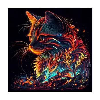 Рамка для рисования по номерам для взрослых, наборы красочных кошек, животных, картина, набор красок по номерам для украшения дома 40x40 40x40cm NO Frame