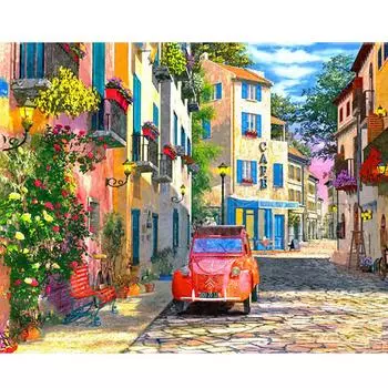 Рамка для рисования по номерам для взрослых, наборы для взрослых, картина на холсте, пейзажная краска по номерам, стартовый набор для настенного искусства 40x50 см 40x50cm NO Frame