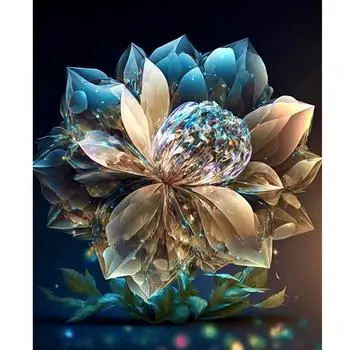 Рамка для рисования по номерам для взрослых, наборы, абстрактные цветы лотоса, современная картина по номерам, ручная роспись, холст, картина для домашней стены 40x50 40x50cm NO Frame