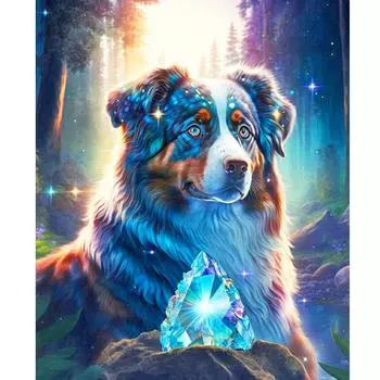 Рамка для рисования по номерам для взрослых, собаки, животные, наборы для начинающих, рисунок, домашний декор, набор красок, подарок на холсте 40x50 40x50cm NO Frame