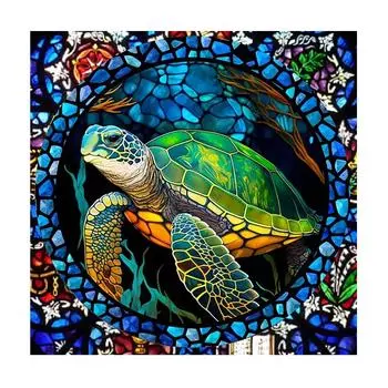Рамка для рисования по номерам для взрослых, набор, черепахи, животные, картина по номерам, креативные хобби для украшения дома, 40x40 40x40cm NO Frame