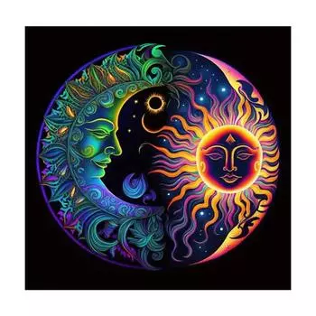 Рамка для рисования по номерам для взрослых, наборы для начинающих, поделки своими руками, абстрактное лицо, солнце, акриловая краска по номерам для подарка своими руками, домашний декор 40x40 40x40cm NO Frame