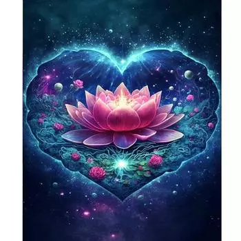 Рамка для рисования по номерам для взрослых, наборы, абстрактные цветы лотоса, картина по номерам для домашнего декора 40x50 40x50cm NO Frame