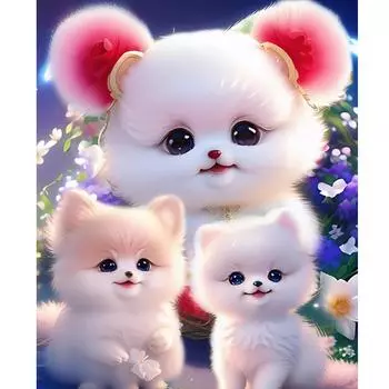 Рамка для рисования по номерам для взрослых, подарок своими руками, собаки, животные, раскраска по номерам, стартовые наборы для украшения дома 40x50 40x50cm NO Frame