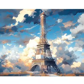 Рамка для рисования по номерам для взрослых, наборы, башня, пейзаж, современная абстрактная картина «сделай сам», подарочная картина с номером для начинающих, наборы для украшения дома 40x50 см 40x50cm NO Frame