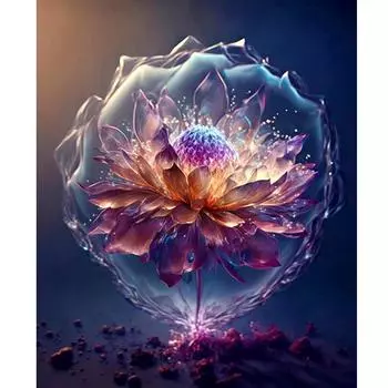 Рамка для рисования по номерам для взрослых, наборы, абстрактные цветы лотоса, настенная работа, ручная работа, подарок своими руками, акриловая краска на холсте 40x50 40x50cm NO Frame