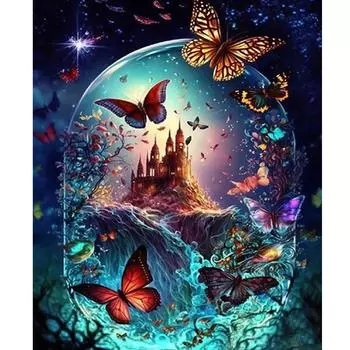 Рамка для рисования по номерам для взрослых, наборы бабочек, ручная работа, подарок своими руками, животные для домашнего декора 40x50 40x50cm NO Frame