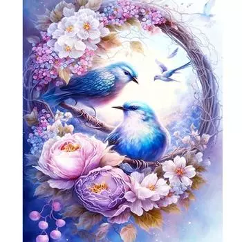 Рамка для рисования по номерам для взрослых, наборы для начинающих, картина с птицами и цветами по номерам для домашнего творчества, 40x50 см 40x50cm NO Frame