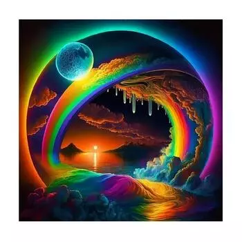 Рамка для рисования по номерам для взрослых, наборы, красочные волны, пейзаж, картина по номерам, поделки своими руками для домашнего декора 40x40 40x40cm NO Frame