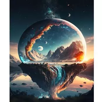 Рамка для рисования по номерам, горные наборы для взрослых, картина по номерам, пейзаж, поделки своими руками для домашнего декора стен 40x50 см 40x50cm NO Frame