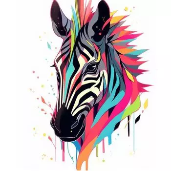 Рамка для рисования по номерам, красочный рисунок зебры на холсте, ручная роспись, подарок, поделки, наборы картин по номерам, домашнее настенное искусство 40x50 см 40x50cm NO Frame