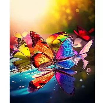 Рамка для рисования по номерам, наборы для взрослых, набор для начинающих, раскраска с бабочками и животными по номерам для украшения дома, настенное искусство 40x50 40x50cm NO Frame