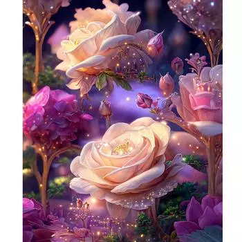 Рамка для рисования по номерам, наборы для взрослых, розовая акриловая краска по номерам, посылка, поделки своими руками для домашней стены, 40x50 см 40x50cm NO Frame