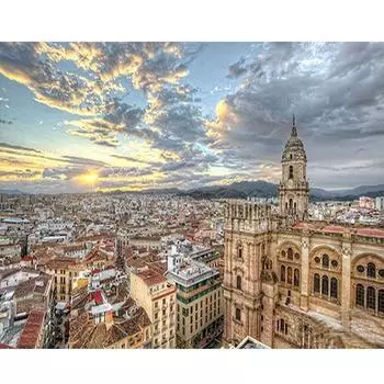 Рамка для рисования по номерам, наборы для взрослых, подарок «сделай сам», городской пейзаж, современная картина по номерам для домашнего декора 40x50 40x50cm NO Frame