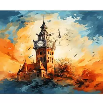 Рамка для рисования по номерам, наборы для взрослых, абстрактный пейзаж, настенная художественная картина 0n, номер для домашнего декора, поделки 40x50 см 40x50cm NO Frame