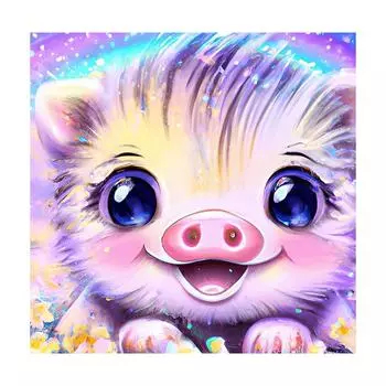 Рамка для рисования по номерам, наборы, милые поросята, животные, картина по номерам для взрослых, стартовый набор, ручная работа, украшение дома 40x40cm NO Frame