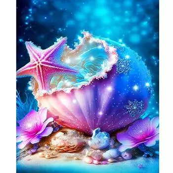 Рамка для рисования по номерам, наборы в форме ракушки, картина по номерам для взрослых, наборы для рукоделия, настенное искусство, подарок для домашнего декора 40x50 40x50cm NO Frame