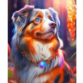 Рамка для рисования по номерам, рисунок собаки на холсте, картина, ручная роспись, сделай сам, для взрослых, украшение дома 40x50 40x50cm NO Frame