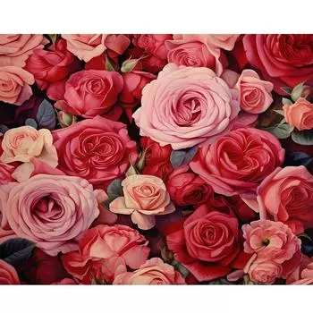 Рамка для рисования по номерам, розы, цветы, сделай сам, картины по номерам, краска на холсте для украшения дома, 40x50 см 40x50cm NO Frame