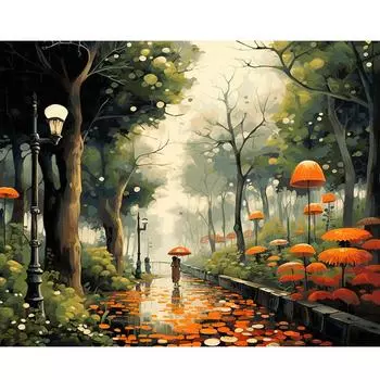 Рамка для рисования по номерам, садовый пейзаж для взрослых, наборы для поделок, рисование по номерам, ручная работа для домашнего декора, 40x50 см 40x50cm NO Frame