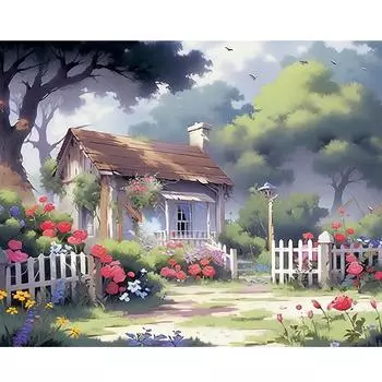 Рамка для рисования по номерам, сельский пейзаж, картины по номерам, акриловая краска с наборами номеров для украшения дома, подарок 40x50 см 40x50cm NO Frame
