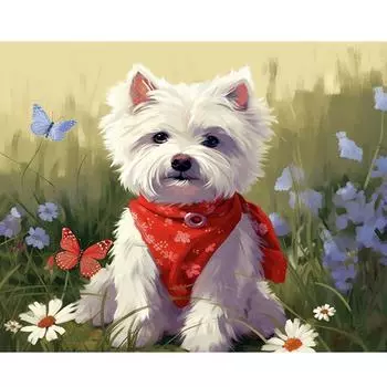 Рамка для рисования по номерам, собаки, животные, акриловая живопись, современные фотографии, раскраска по номерам, домашний декор для подарка «сделай сам», 40x50 см 40x50cm NO Frame