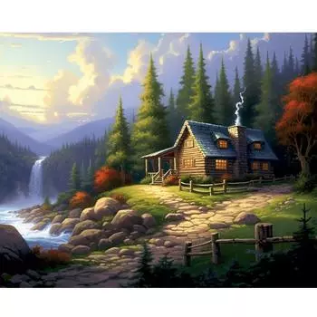 Рамка для рисования по номерам в сельской местности, наборы для взрослых, пейзаж, сделай сам, подарок, рисунок по номерам, краска на холсте для домашнего декора, 40x50 см 40x50cm NO Frame