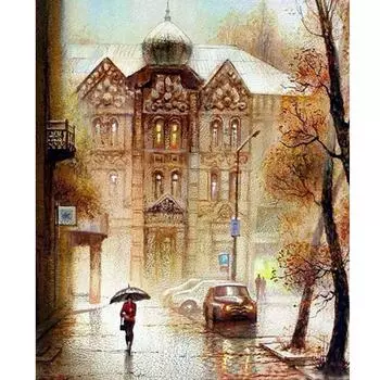 Рамка для рисования по номерам, винтажный уличный пейзаж, картина, акриловая краска с номерами для домашнего декора 40x50 40x50cm NO Frame