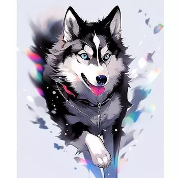 Рамка для рисования по номерам волк животное картина по номерам ручная роспись современное украшение для дома 40x50 см 40x50cm NO Frame