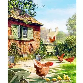 Рамка для рисования по номерам животное петух для взрослых ручная роспись рисунок на холсте цветок картина для домашнего декора 40x50 40x50cm NO Frame