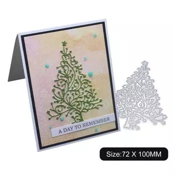 Рамка для рождественской елки, металлическая серебристая трафаретная тиснение, вырубные штампы для самостоятельного изготовления скрапбукинга, альбомов, открыток серебряный